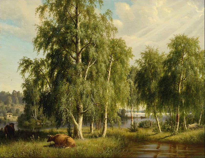 Ferdinand von Wright Summer landscape Norge oil painting art